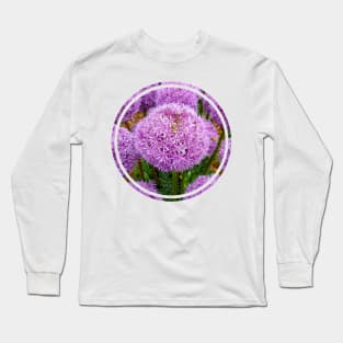 Purple Allium Onion Flowers Nature Circle Long Sleeve T-Shirt